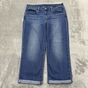 Levis Jeans Womens 28 Blue Capri Stretch Medium‎ Wash Denim Pockets Logo Casual